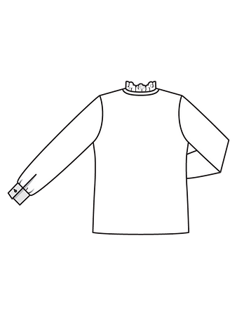 Технический рисунок блузки с оборками спинка