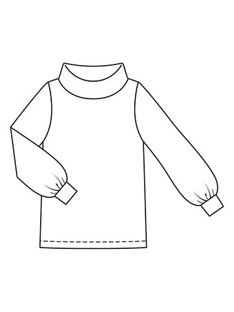 Технический рисунок пуловера с широкими рукавами