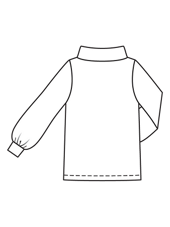 Технический рисунок пуловера с широкими рукавами спинка