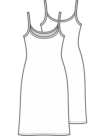Технический рисунок нижнего платья