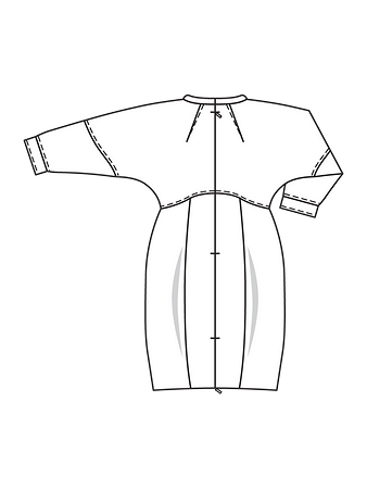 Технический рисунок платья О-силуэта спинка
