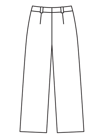 Технический рисунок брюк марлен вид сзади