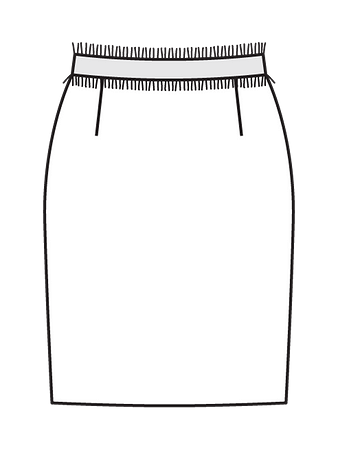 Технический рисунок юбки-карандаш из букле