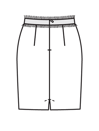 Технический рисунок юбки-карандаш из букле вид сзади