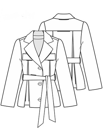 Технический рисунок куртки из экозамши