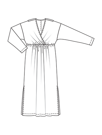 Технический рисунок платья с глубоким вырезом