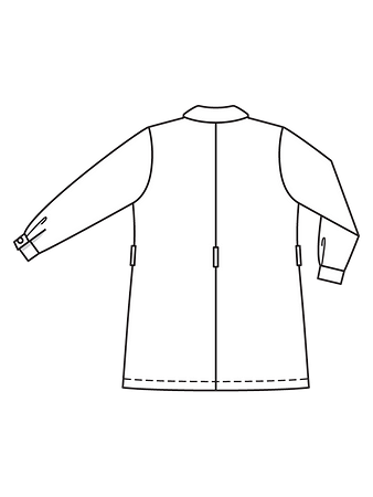 Технический рисунок жакета-блузки спинка