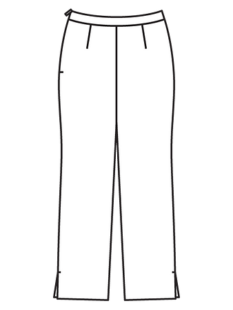 Технический рисунок зауженных брюк вид сзади