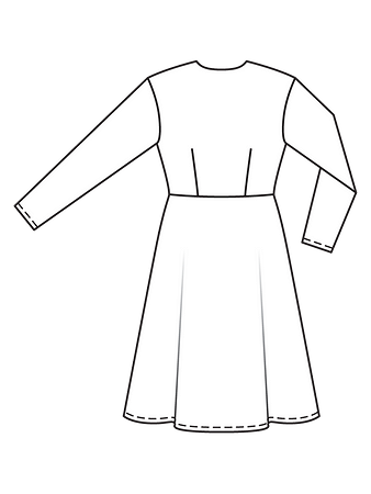 Технический рисунок платья с запахом спинка