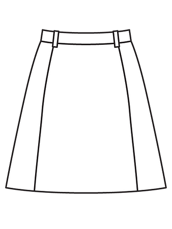 Технический рисунок расклешенной юбки