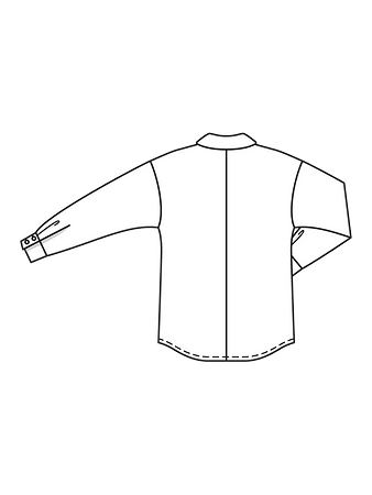 Технический рисунок жакета-рубашки спинка