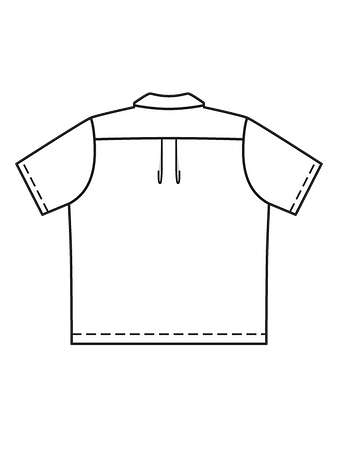 Технический рисунок гавайской рубашки спинка
