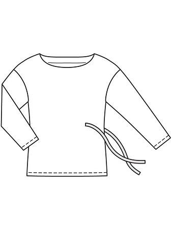 Технический рисунок длинного пуловера