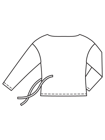 Технический рисунок короткого пуловера спинка