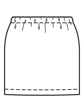Технический рисунок мини-юбки вид сзади