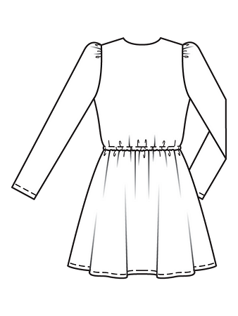 Технический рисунок платья мини спинка