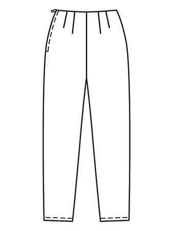 Технический рисунок зауженных брюк вид сзади