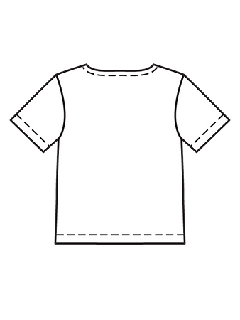 Технический рисунок классической футболки спинка