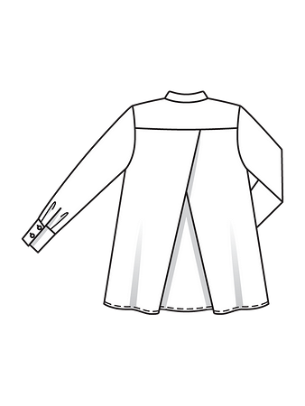 Технический рисунок блузки-рубашки А-силуэта спинка