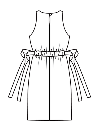 Технический рисунок платья на кулиске 