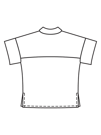 Технический рисунок свободной блузки спинка