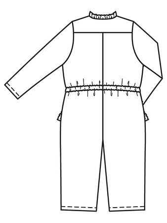 Технический рисунок комбинезона для девочки спинка