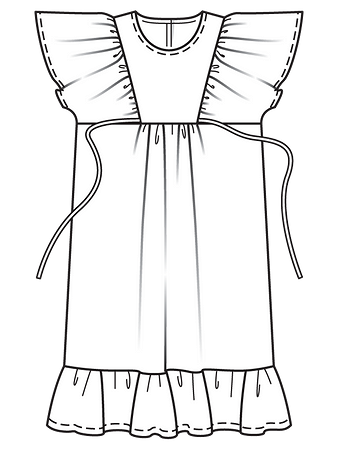Технический рисунок платья для девочки