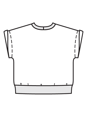 Технический рисунок футболки для девочки спинка