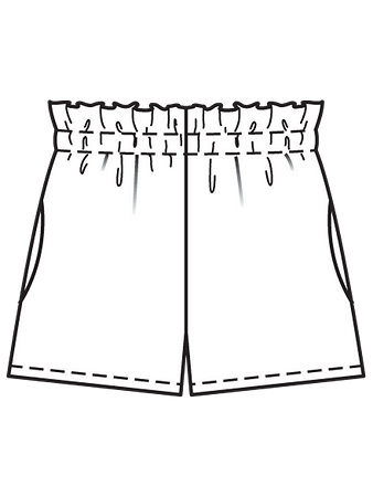 Технический рисунок шорт на эластичном поясе