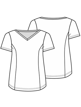 Технический рисунок футболки с рельефными швами