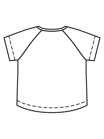 Технический рисунок футболки реглан спинка