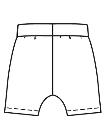 Технический рисунок трикотажных шорт вид сзади