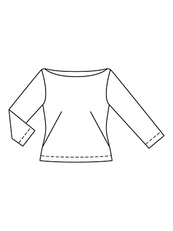 Технический рисунок блузки с вырезом-лодочкой