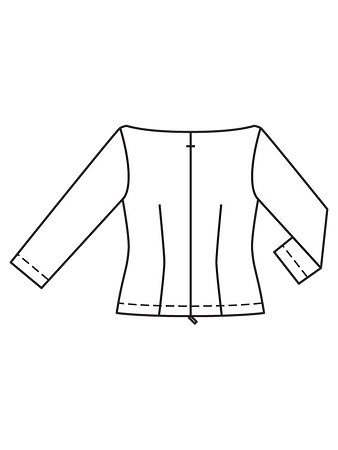 Технический рисунок блузки с вырезом-лодочкой спинка