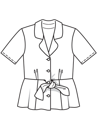 Технический рисунок блузки с баской