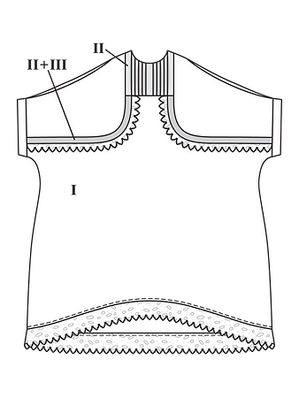 Технический рисунок дизайнерского платья