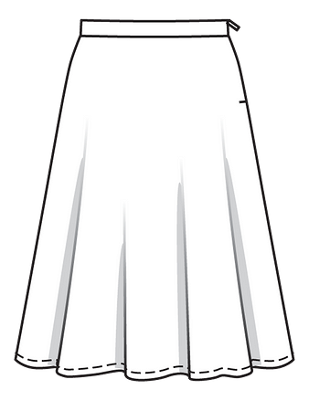 Технический рисунок юбки-колокол