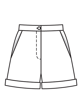 Технический рисунок шорт в мужском стиле