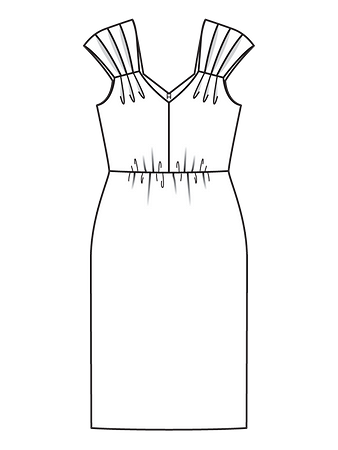 Технический рисунок платья с широкими бретелями