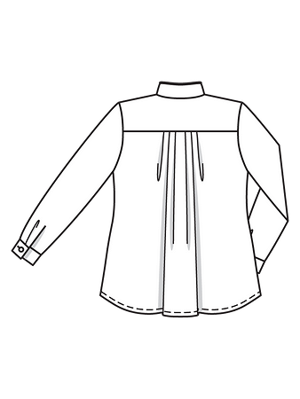 Технический рисунок блузки с пластроном спинка
