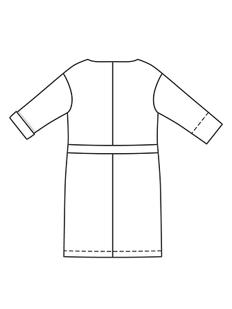Технический рисунок прямого платья спинка