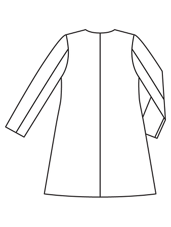 Технический рисунок летнего пальто спинка