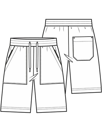 Технический рисунок мужских шорт