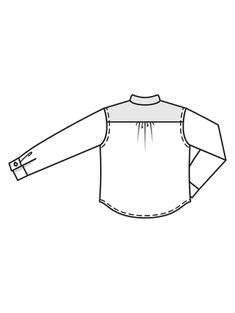 Технический рисунок рубашки с пластроном спинка