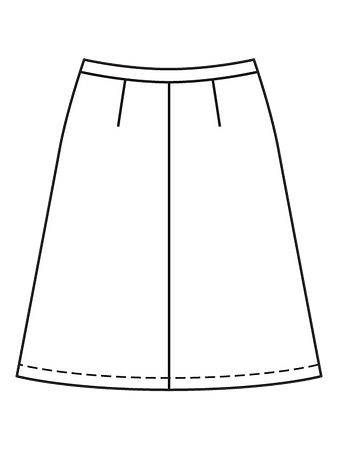 Технический рисунок юбки А-силуэта вид сзади