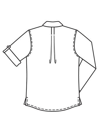 Технический рисунок рубашки-поло спинка