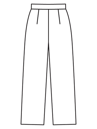 Технический рисунок прямых брюк вид сзади