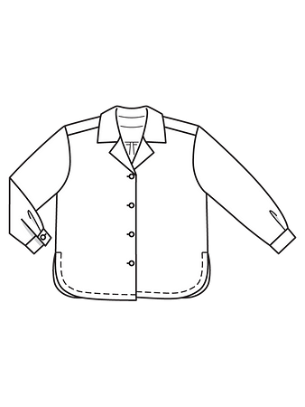 Технический рисунок рубашки с лацканами