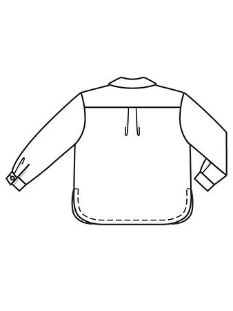 Технический рисунок рубашки с лацканами спинка