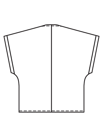 Технический рисунок блузки свободного кроя спинка